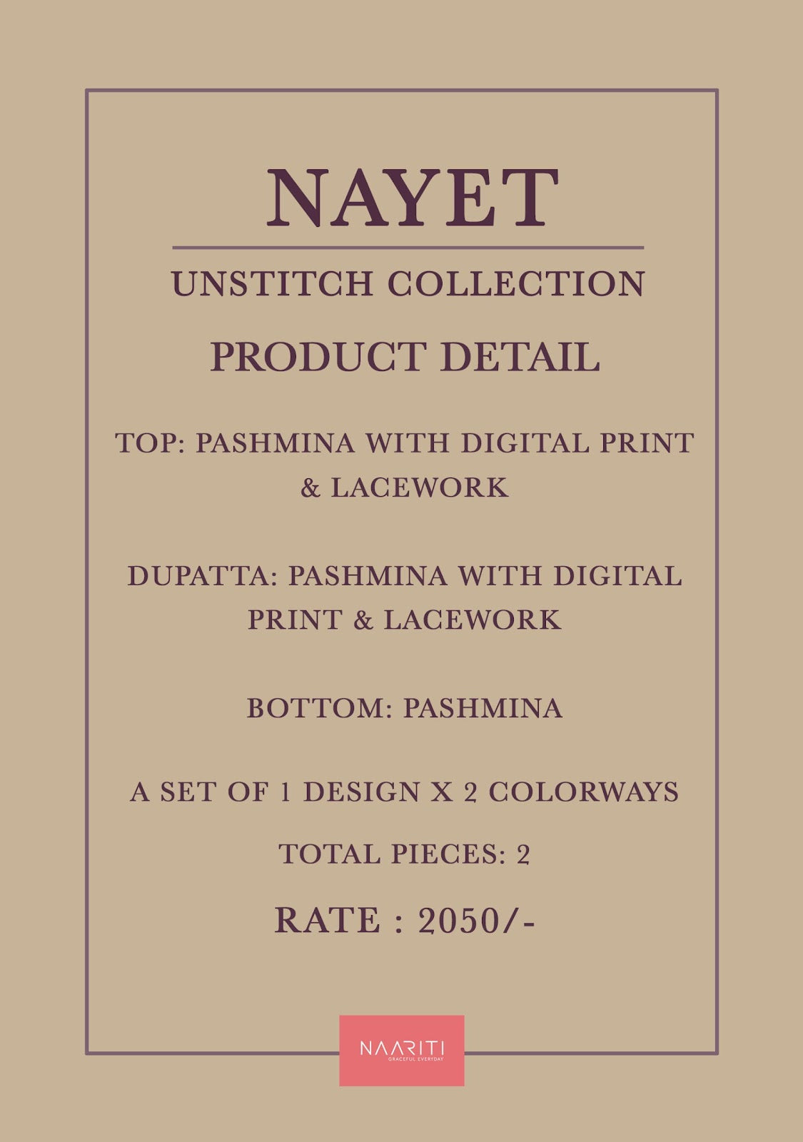 Nayet Naariti Pashmina Suits Exporter Ahmedabad