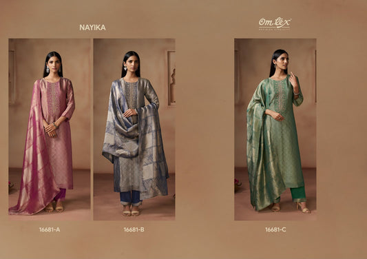 Nayika Omtex Silk Jacquard Pant Style Suits Manufacturer Gujarat