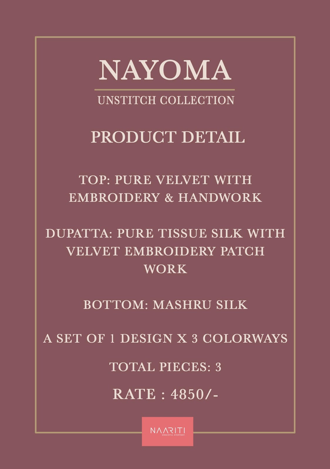 Nayoma Naariti Velvet Suits Supplier Gujarat
