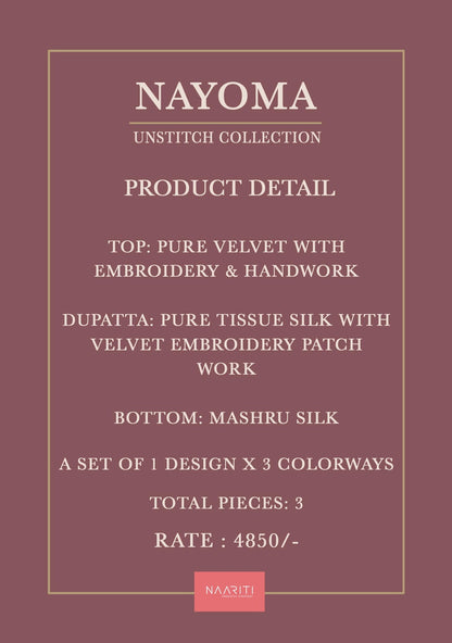 Nayoma Naariti Velvet Suits Supplier Gujarat