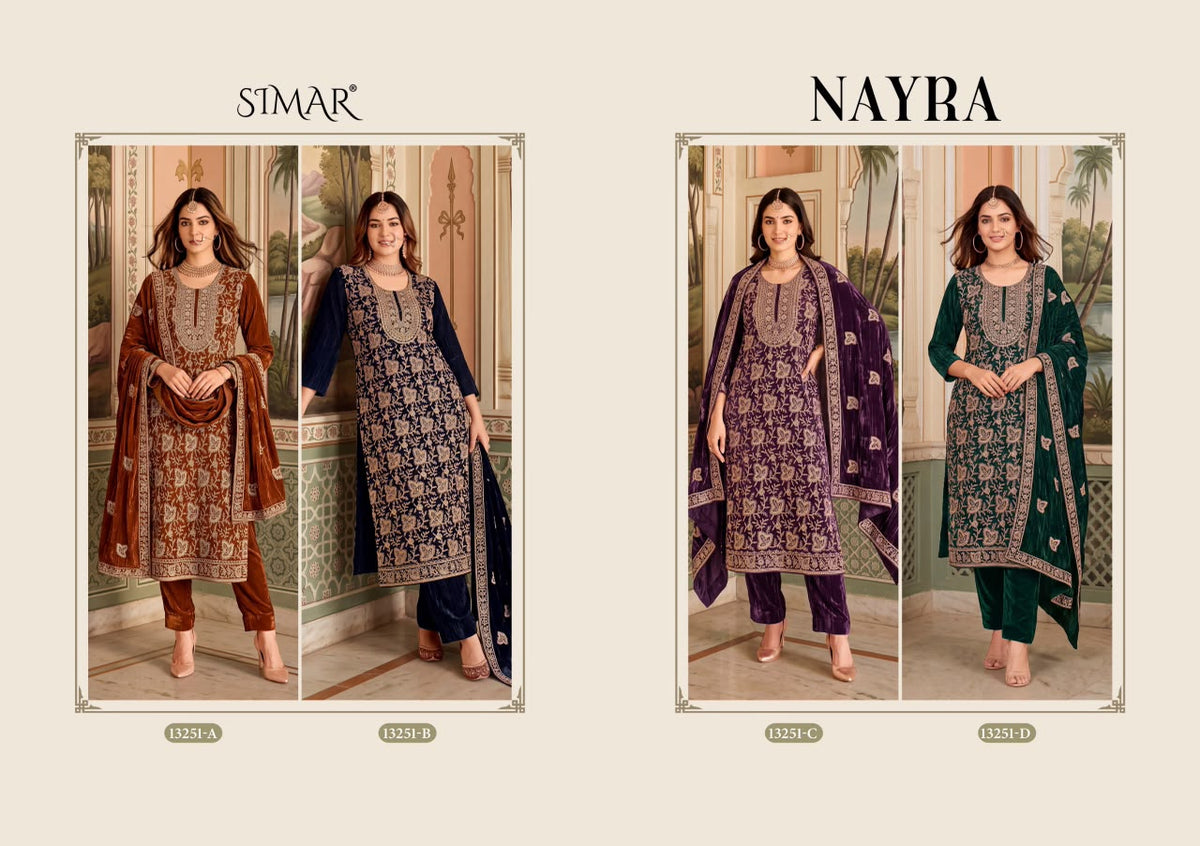 Nayra Simar Velvet Suits Supplier Ahmedabad