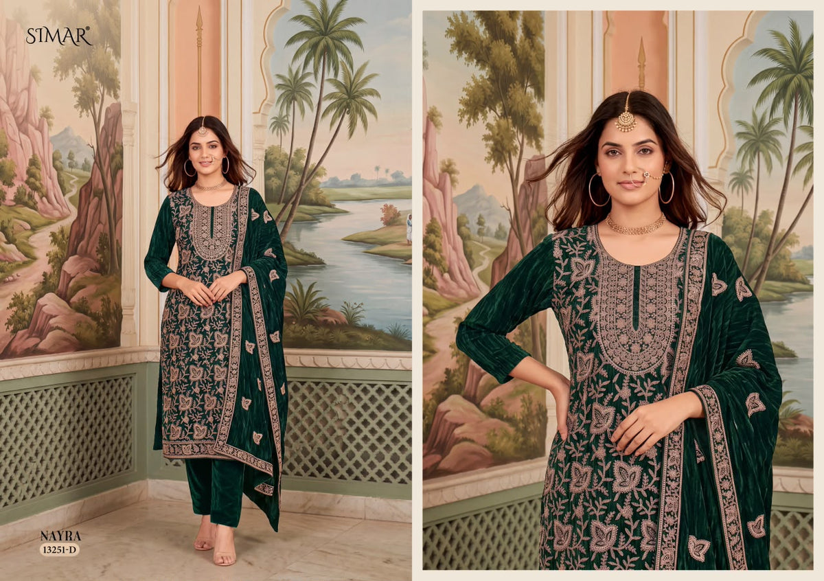 Nayra Simar Velvet Suits Supplier Ahmedabad