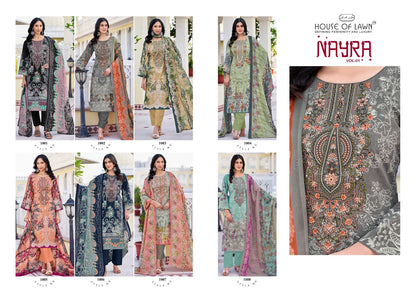 Nayra Vol 1 House Of Lawn Cotton Karachi Salwar Suits Exporter Ahmedabad