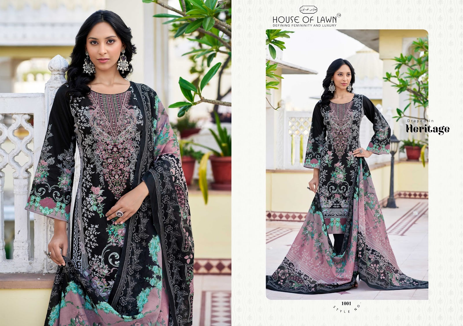 Nayra Vol 1 House Of Lawn Cotton Karachi Salwar Suits Exporter Ahmedabad