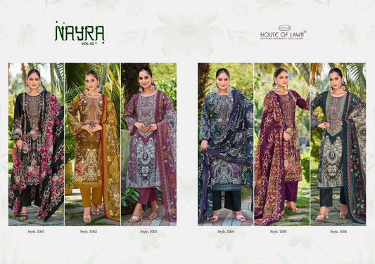 Nayra Vol 2 House Of Lawn Pure Cotton Karachi Salwar Suits Manufacturer Ahmedabad