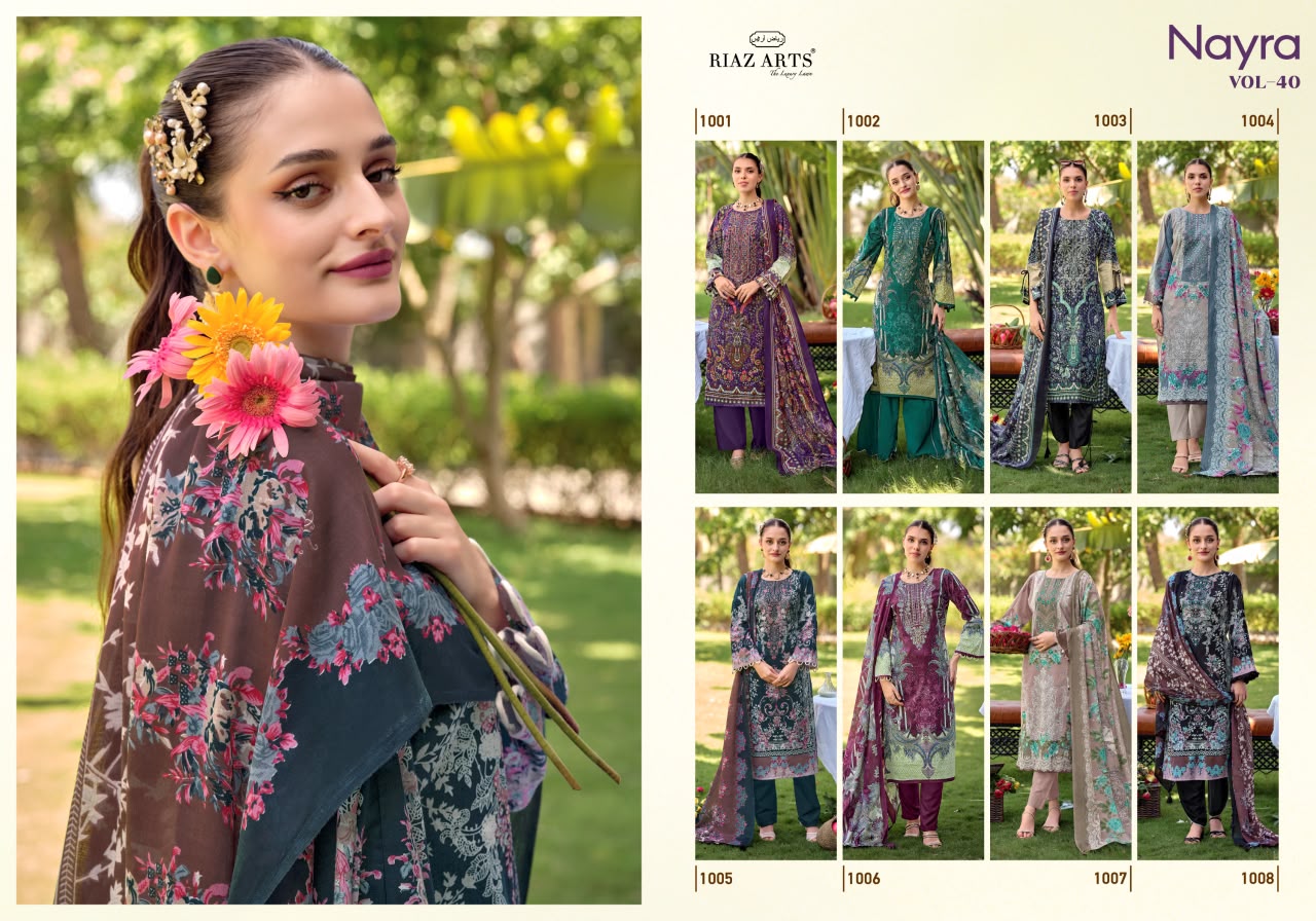 Nayra Vol 40 Riaz Art Cotton Karachi Salwar Suits Manufacturer Ahmedabad