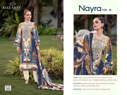 Nayra Vol 41 Riaz Art Cotton Karachi Salwar Suits Manufacturer Gujarat