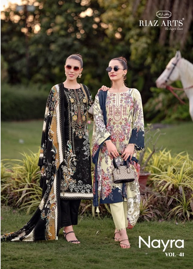 Nayra Vol 41 Riaz Art Cotton Karachi Salwar Suits Manufacturer Gujarat