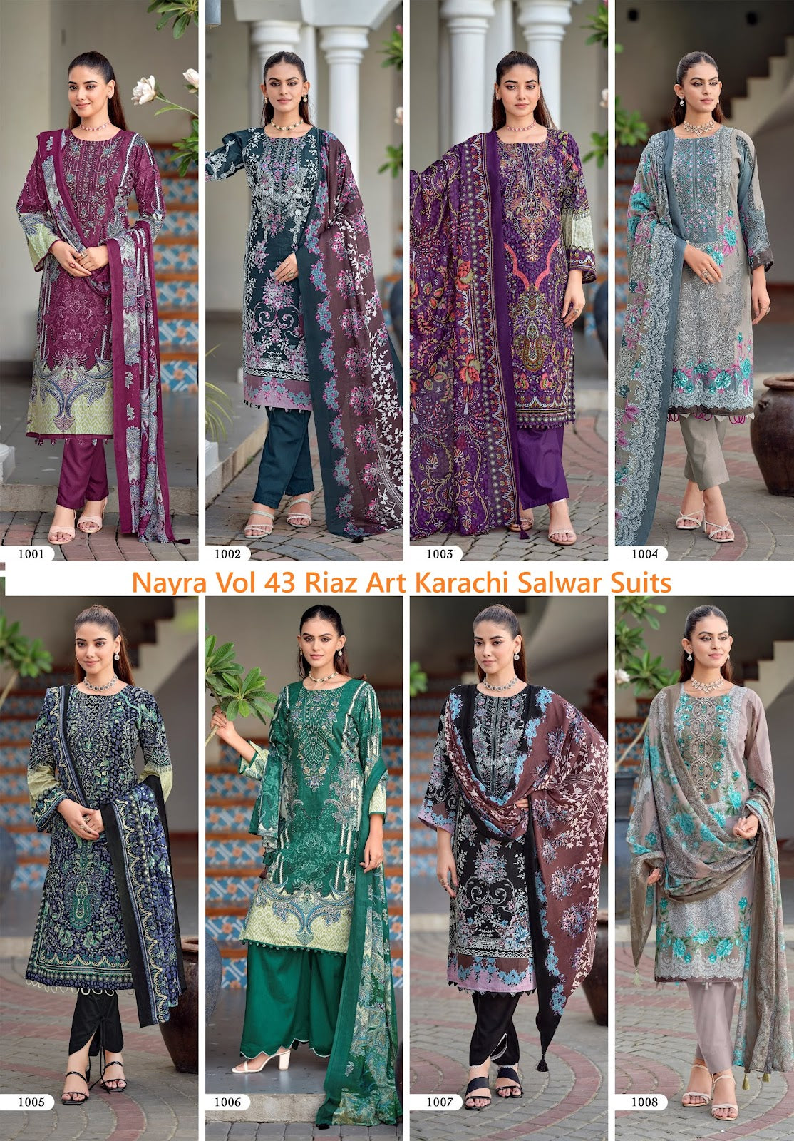 Nayra Vol 43 Riaz Art Cotton Karachi Salwar Suits Supplier India