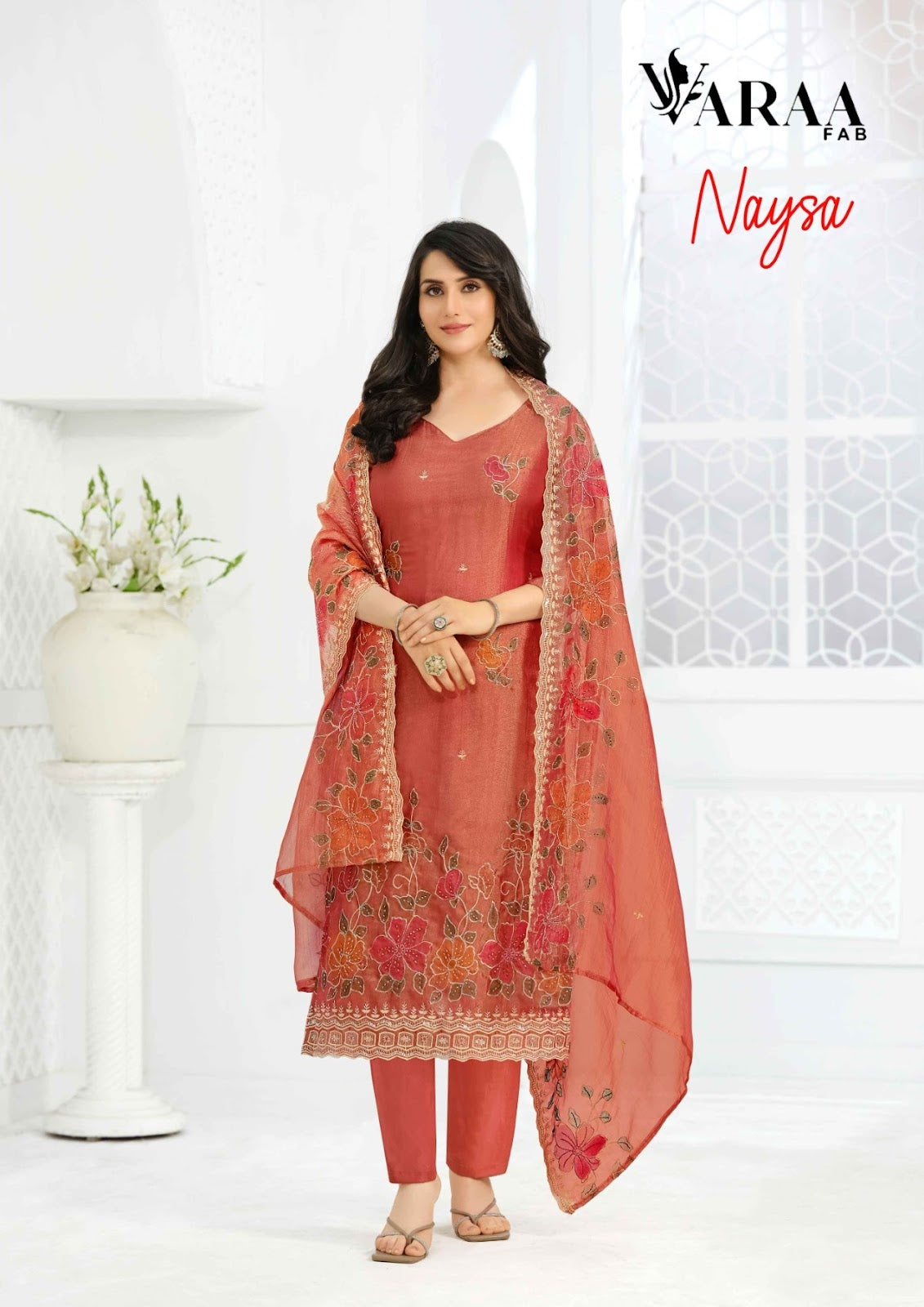 Naysa Varaa Fab Silk Crush Pant Style Suits Manufacturer India