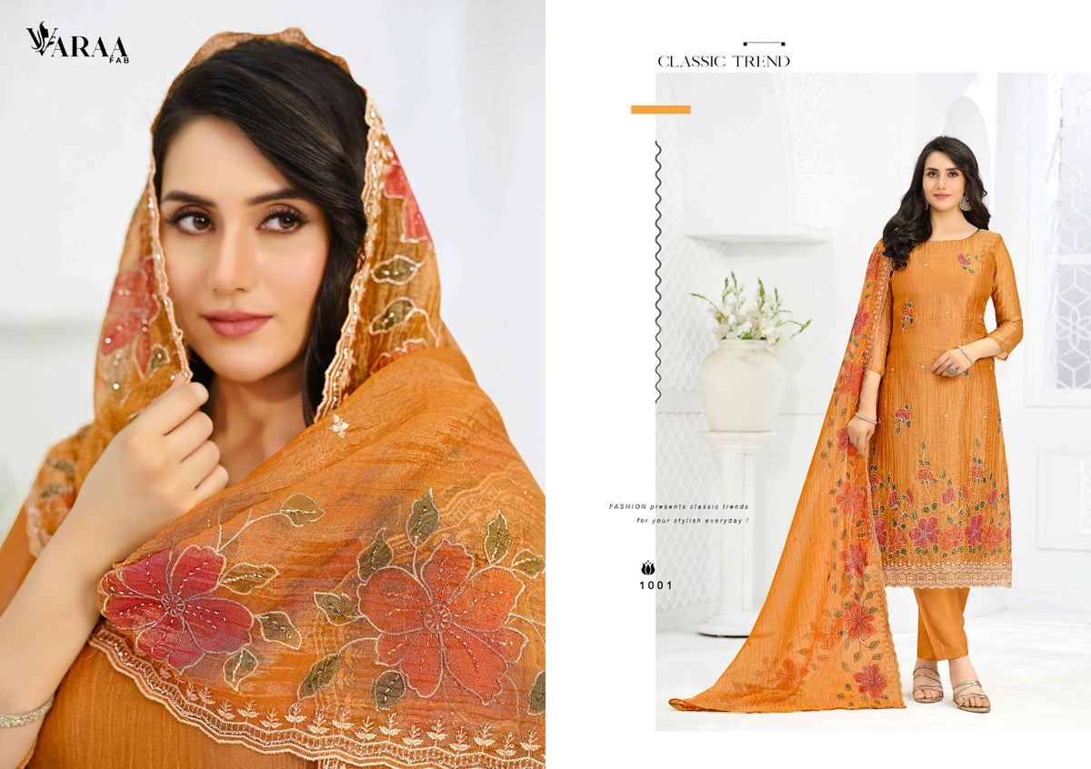 Naysa Varaa Fab Silk Crush Pant Style Suits Manufacturer India
