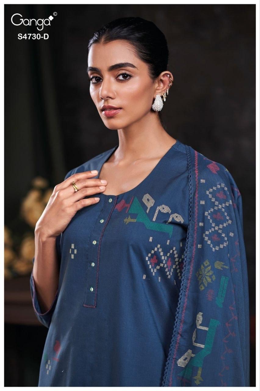 Nayvya S4730 Ganga Cotton Plazzo Style Suits Wholesale Rate