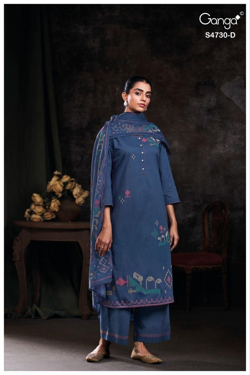 Nayvya S4730 Ganga Cotton Plazzo Style Suits Wholesale Rate
