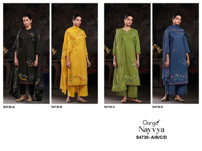 Nayvya S4730 Ganga Cotton Plazzo Style Suits Wholesale Rate