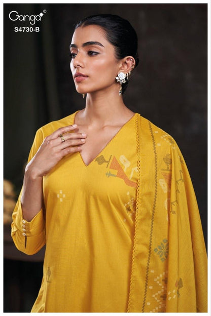 Nayvya S4730 Ganga Cotton Plazzo Style Suits Wholesale Rate