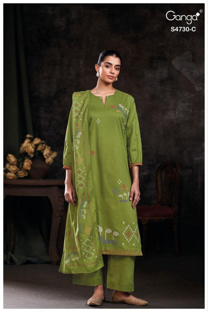 Nayvya S4730 Ganga Cotton Plazzo Style Suits Wholesale Rate