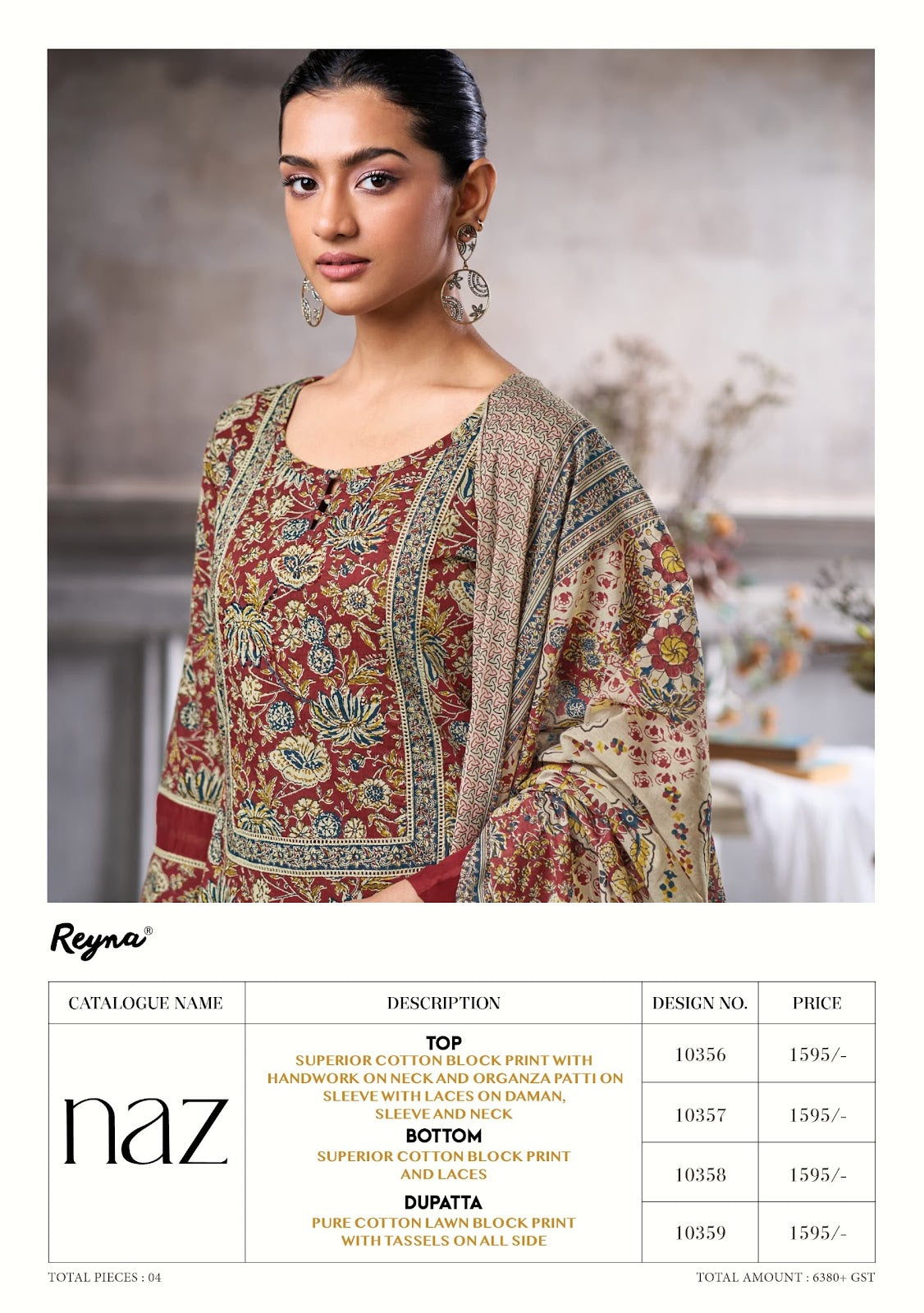 Naz Reyna Cotton Pant Style Suits Wholesaler
