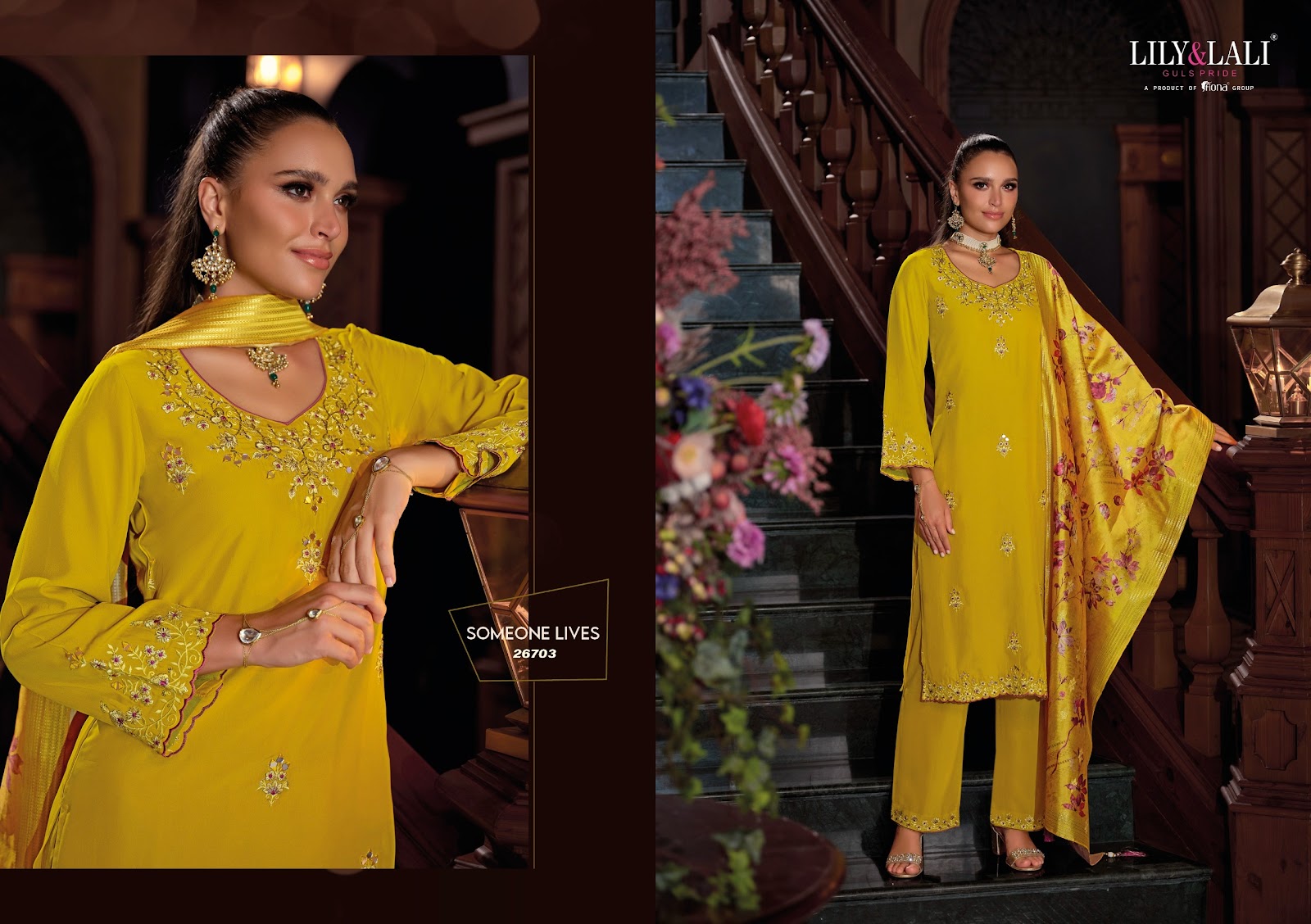 Nazaare Lily Lali Viscose Silk Readymade Pant Style Suits Exporter