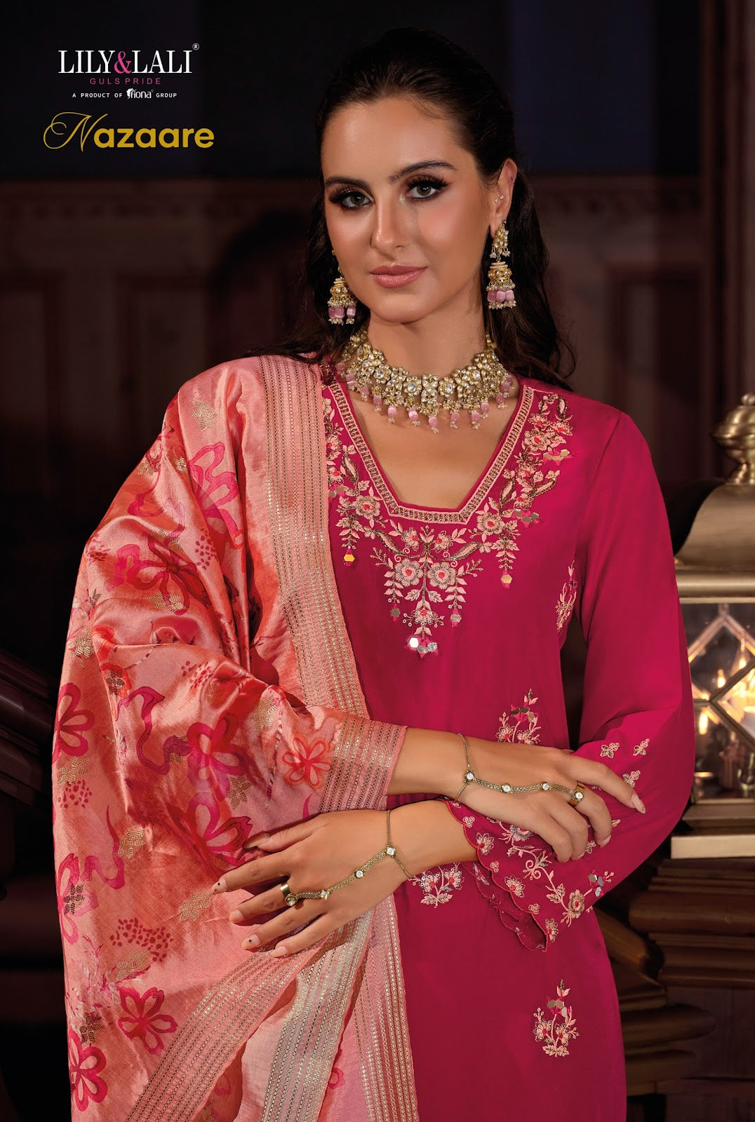 Nazaare Lily Lali Viscose Silk Readymade Pant Style Suits Exporter