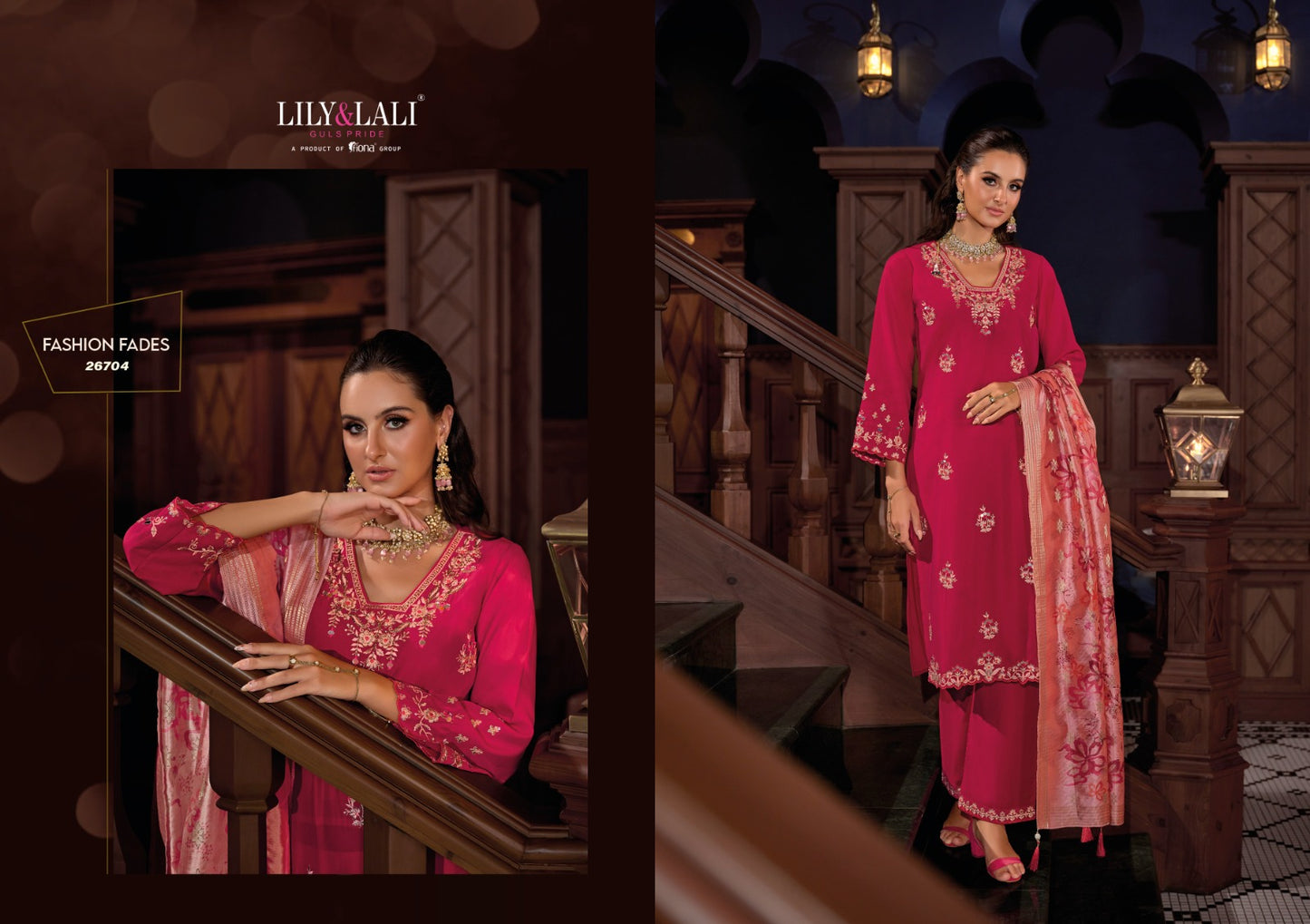 Nazaare Lily Lali Viscose Silk Readymade Pant Style Suits Exporter