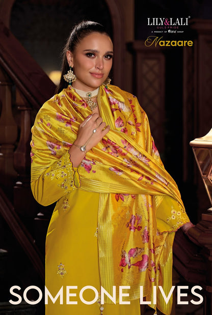 Nazaare Lily Lali Viscose Silk Readymade Pant Style Suits Exporter