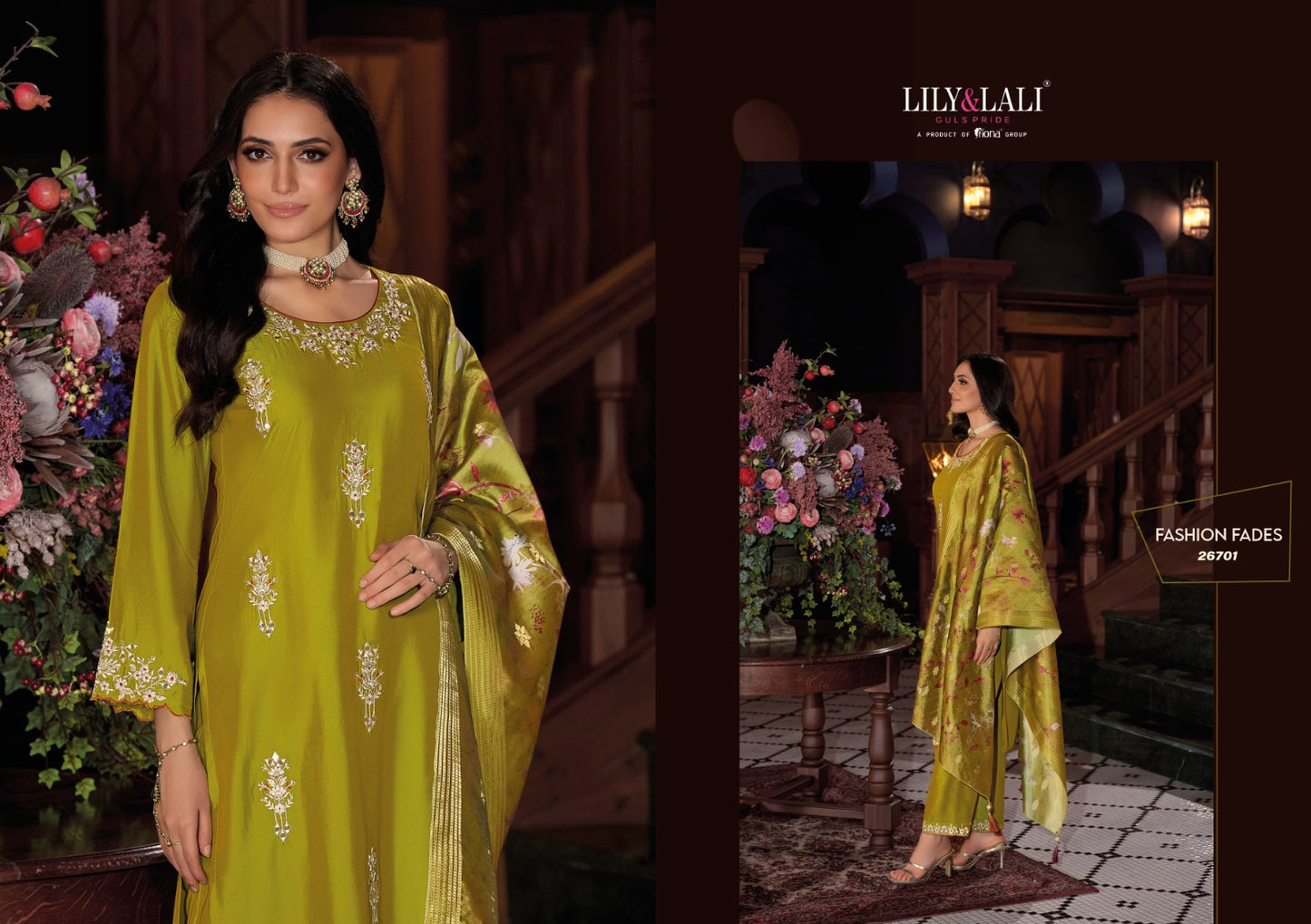 Nazaare Lily Lali Viscose Silk Readymade Pant Style Suits Exporter