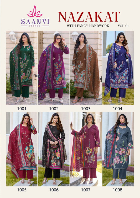 Nazakat Vol 1 Saanvi Heavy Cotton Karachi Salwar Suits Wholesale Price