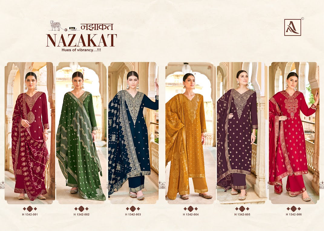 Nazakat Alok Woolen Pashmina Suits Wholesale Price