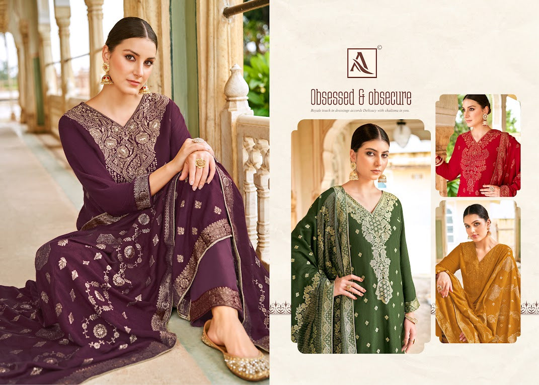 Nazakat Alok Woolen Pashmina Suits Wholesale Price