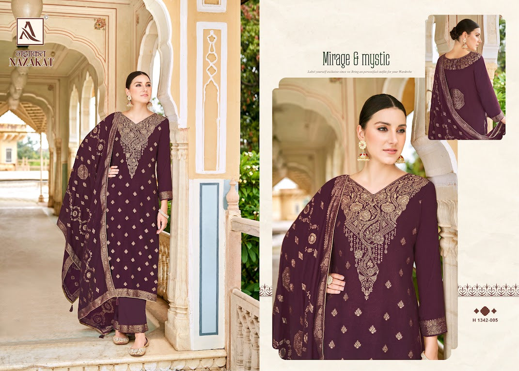 Nazakat Alok Woolen Pashmina Suits Wholesale Price