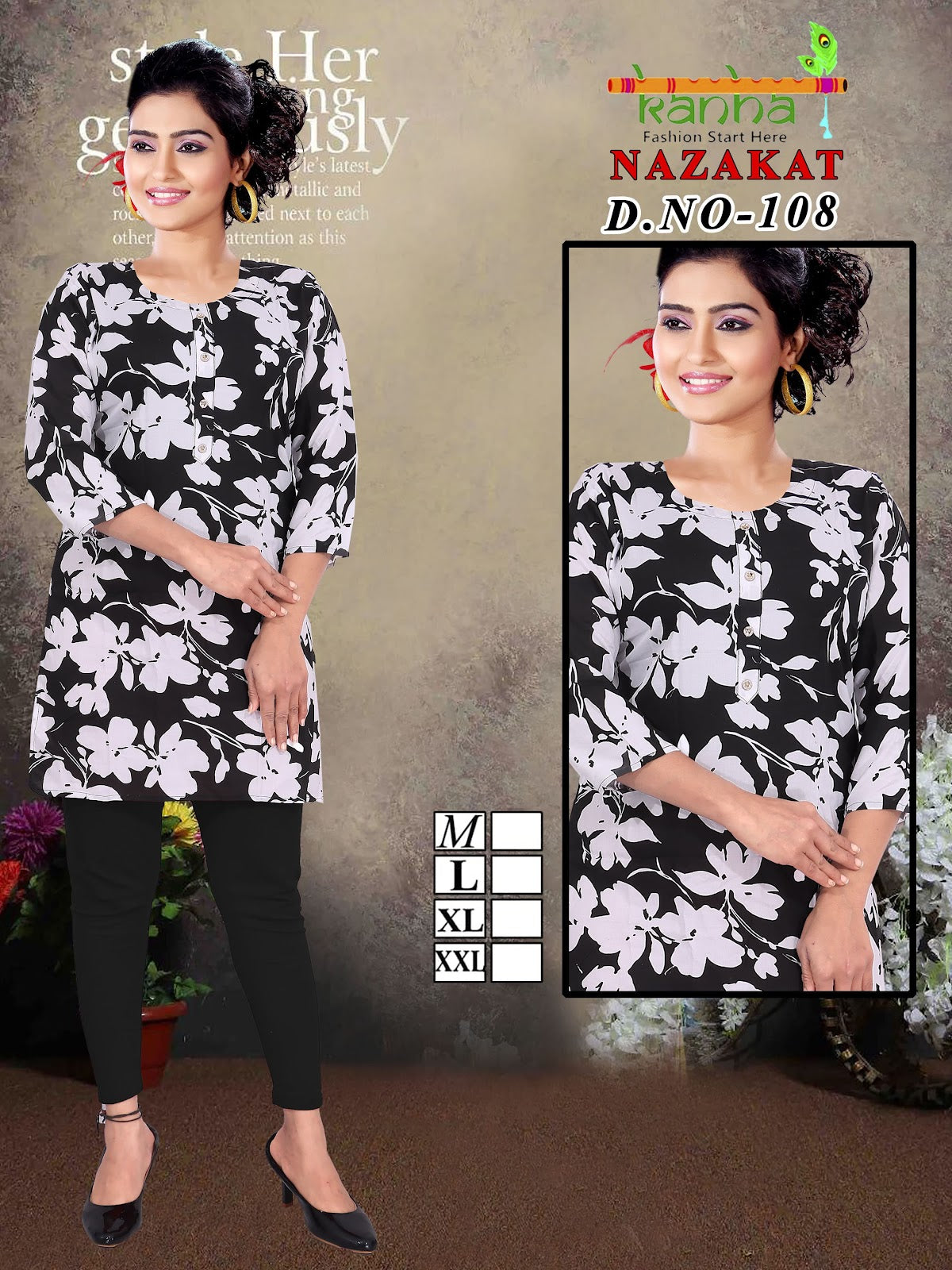 Nazakat Kanha Reyon Short Kurtis Exporter