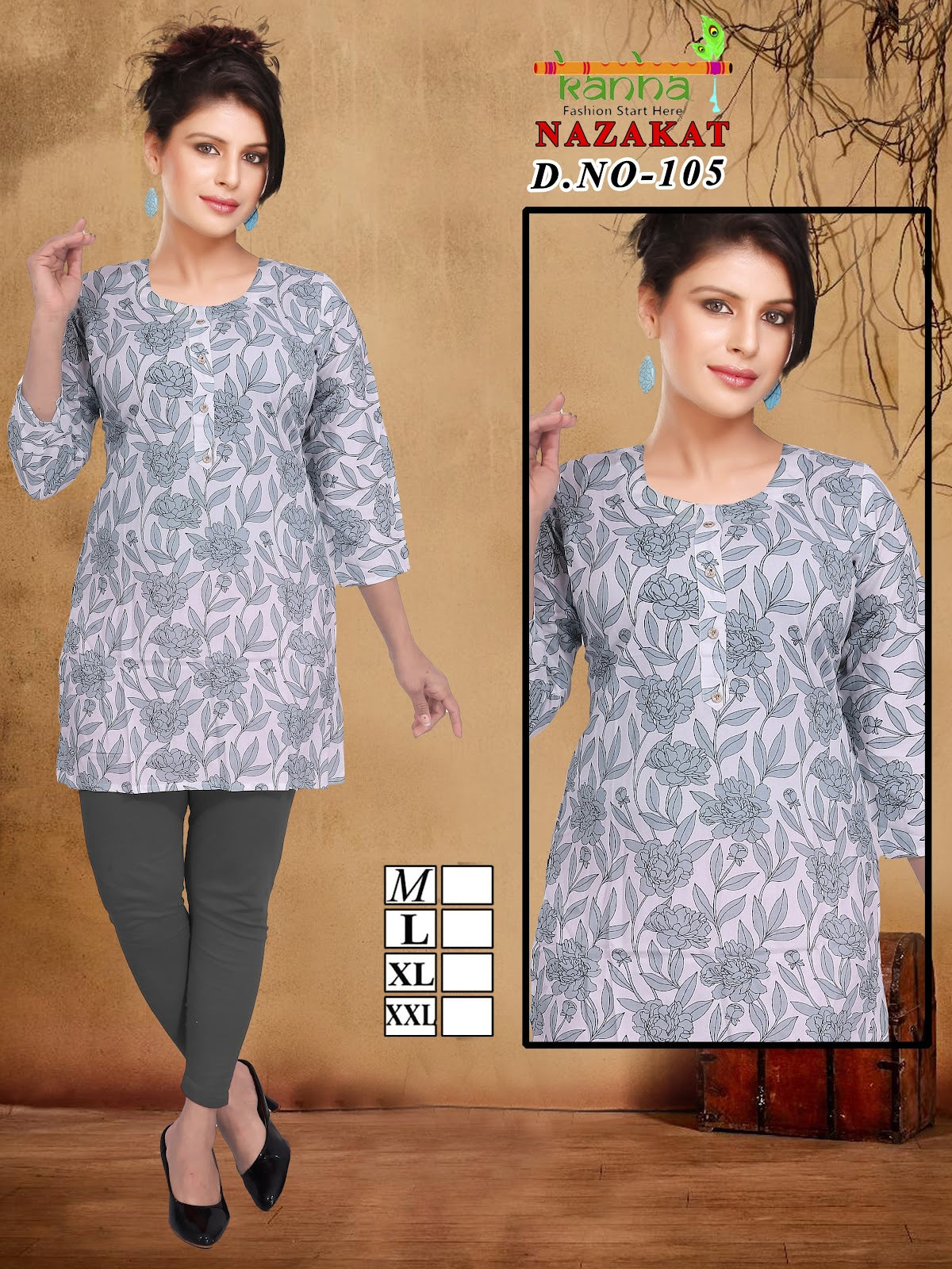 Nazakat Kanha Reyon Short Kurtis Exporter