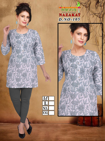 Nazakat Kanha Reyon Short Kurtis Exporter