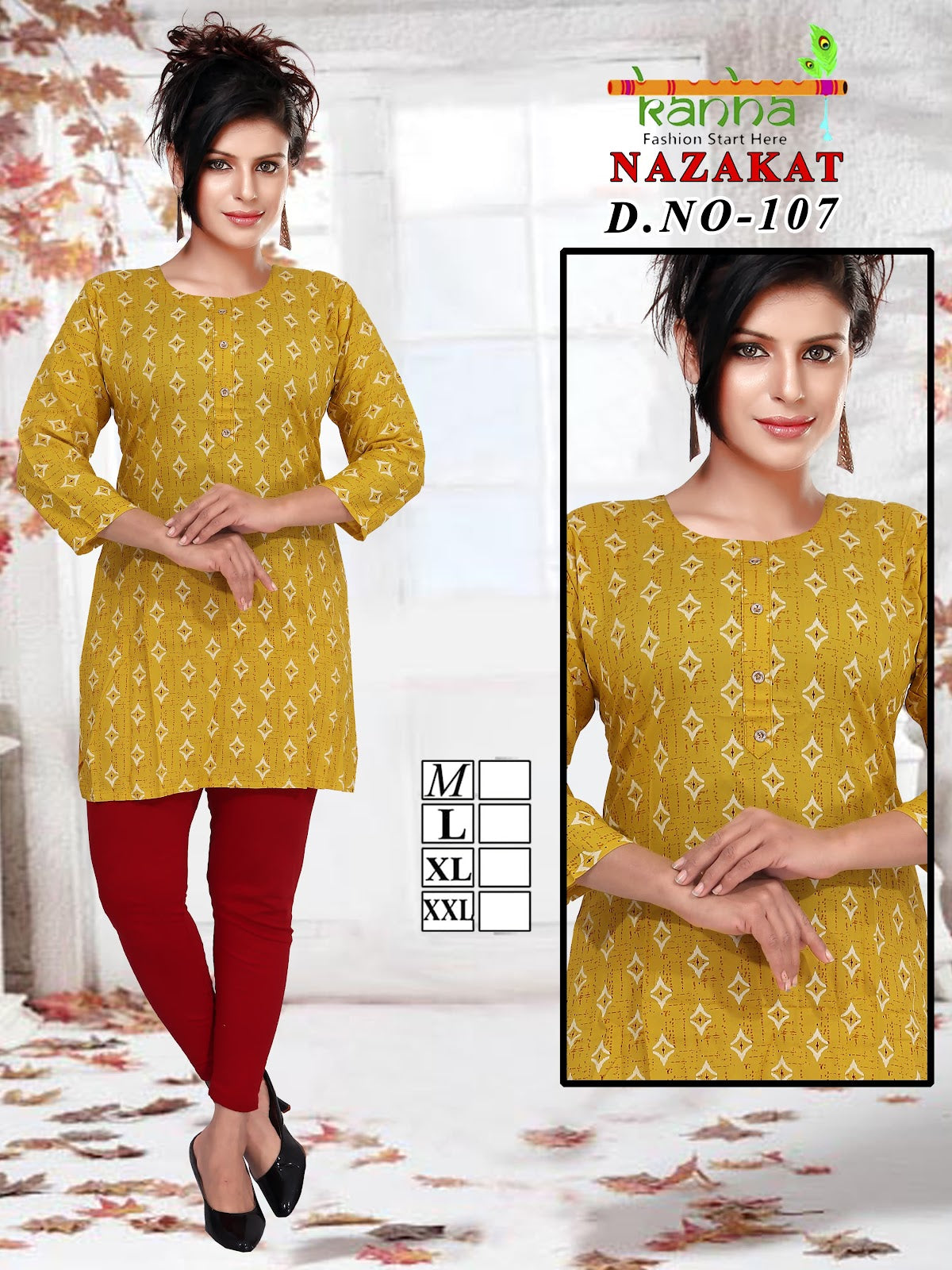 Nazakat Kanha Reyon Short Kurtis Exporter