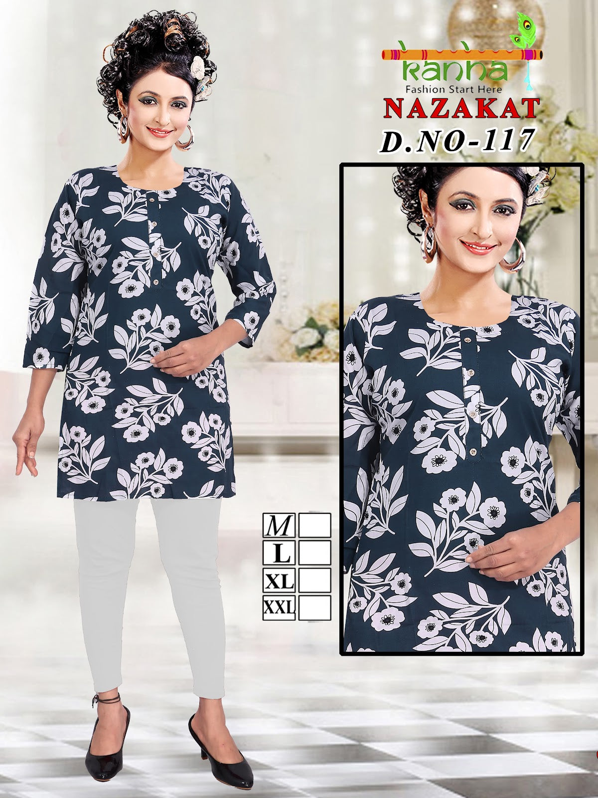 Nazakat Kanha Reyon Short Kurtis Exporter