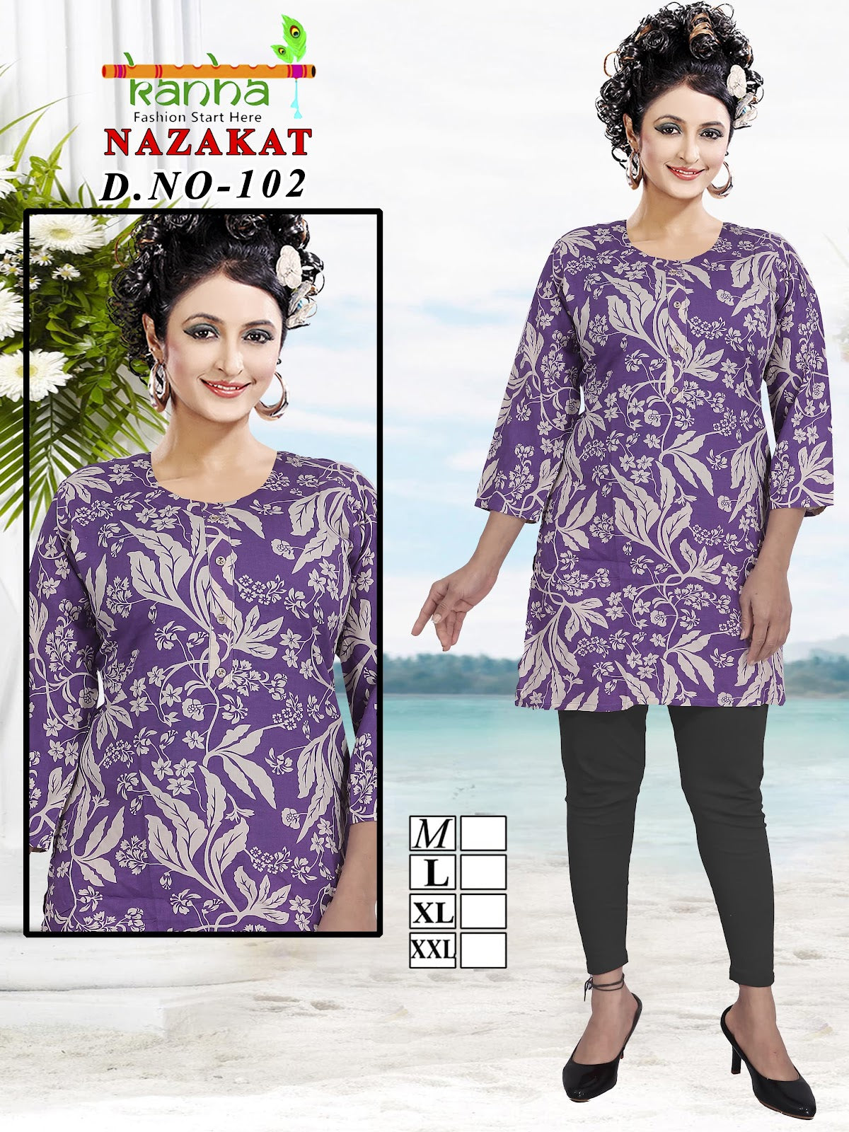 Nazakat Kanha Reyon Short Kurtis Exporter