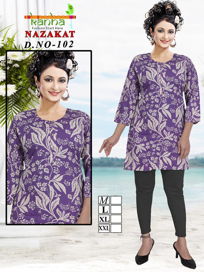 Nazakat Kanha Reyon Short Kurtis Exporter