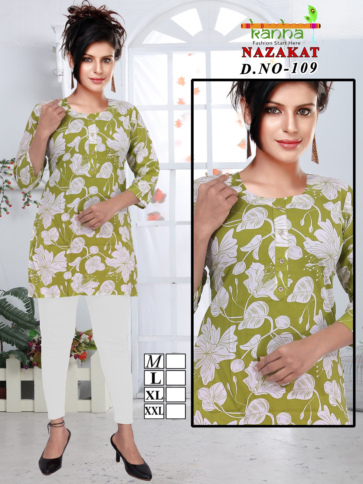 Nazakat Kanha Reyon Short Kurtis Exporter