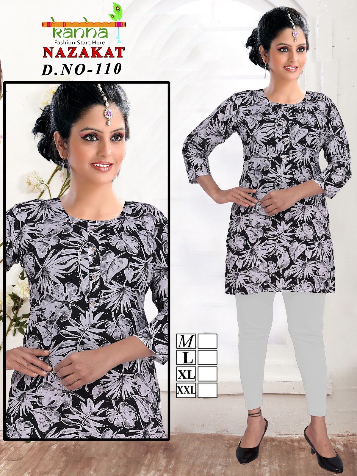 Nazakat Kanha Reyon Short Kurtis Exporter