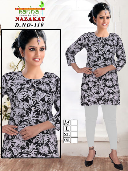Nazakat Kanha Reyon Short Kurtis Exporter