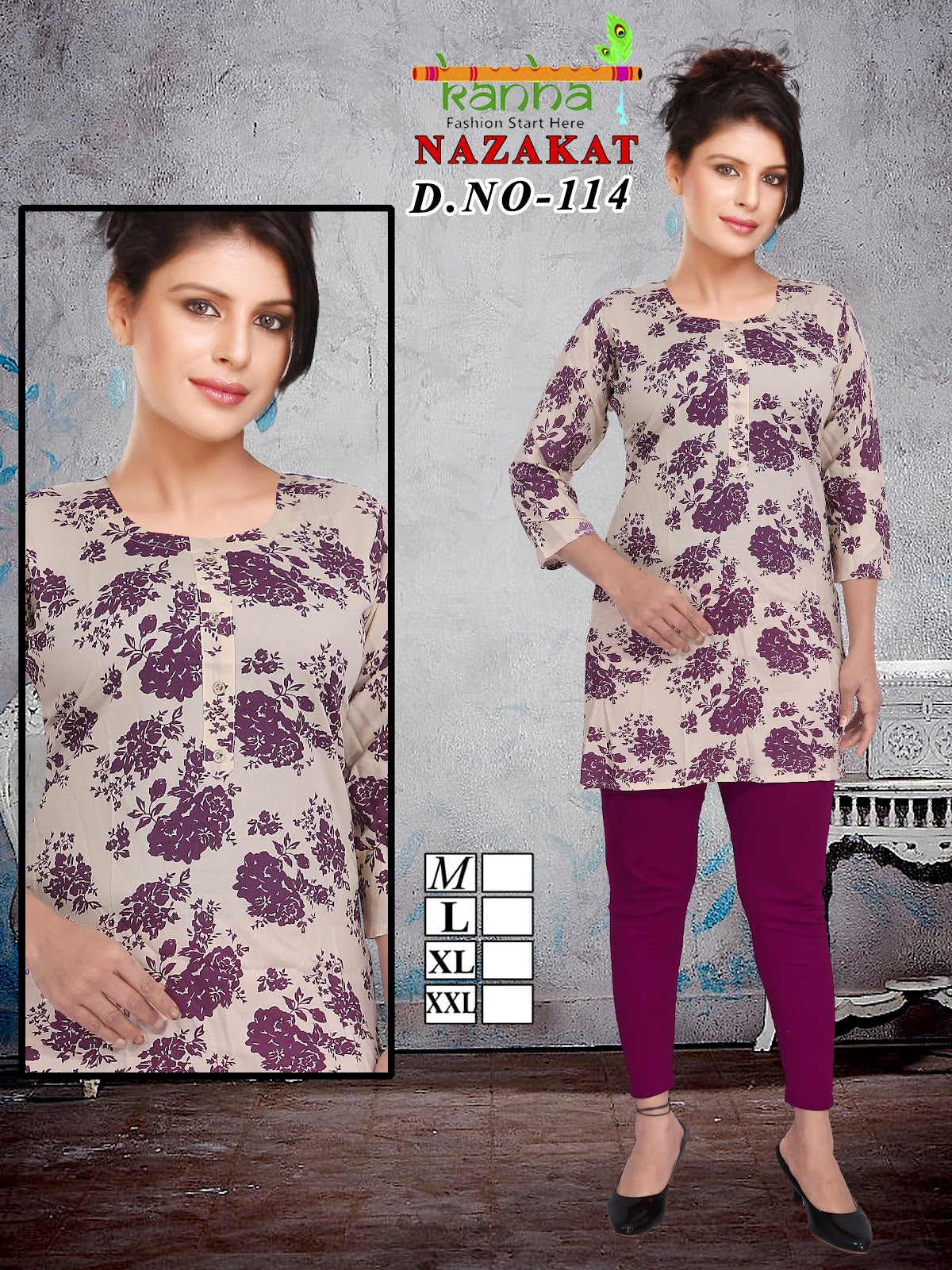 Nazakat Kanha Reyon Short Kurtis Exporter