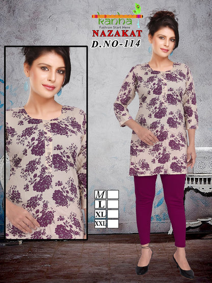 Nazakat Kanha Reyon Short Kurtis Exporter