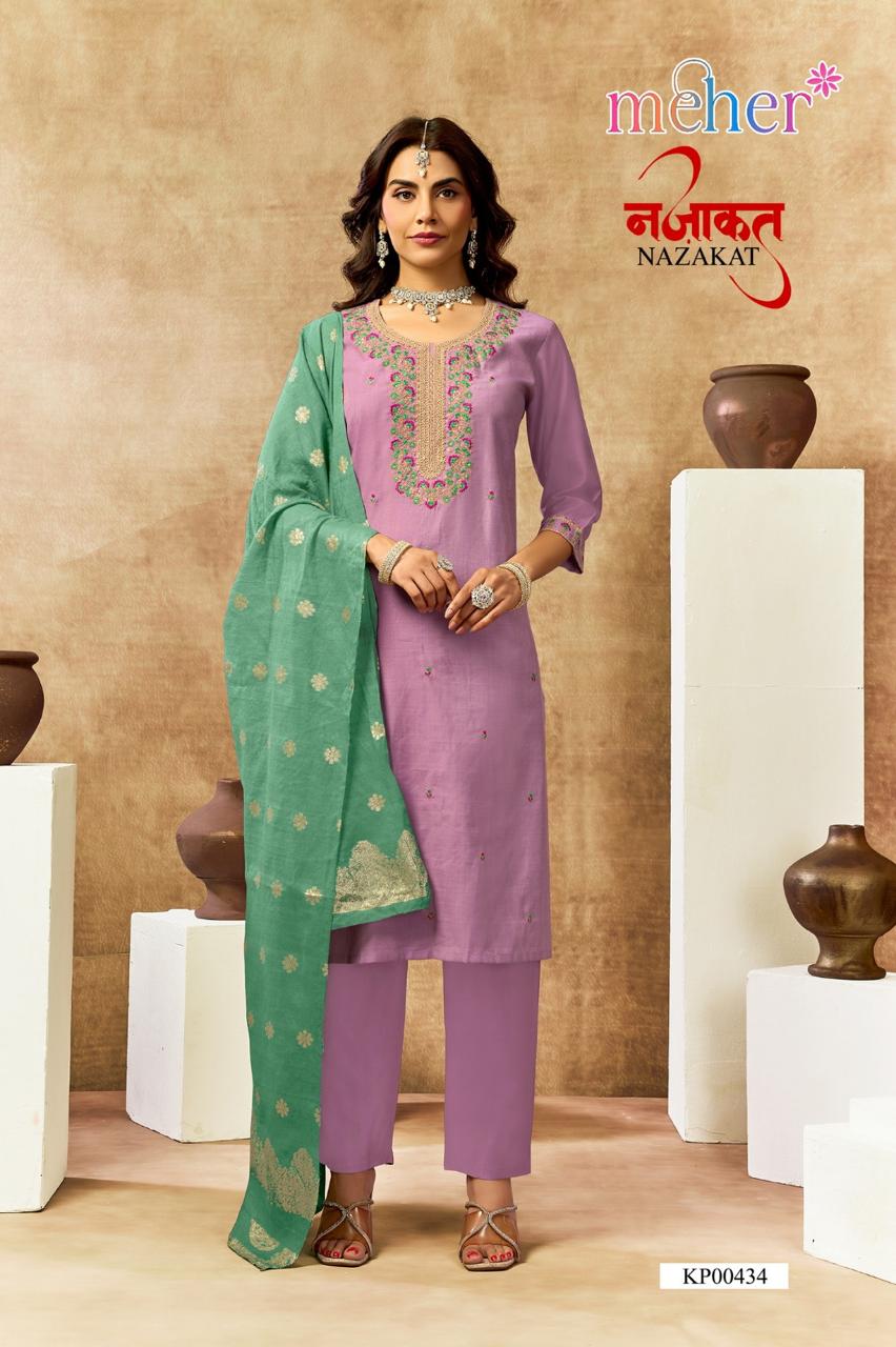 Nazakat Meher Vertican Readymade Pant Style Suits Wholesale Price