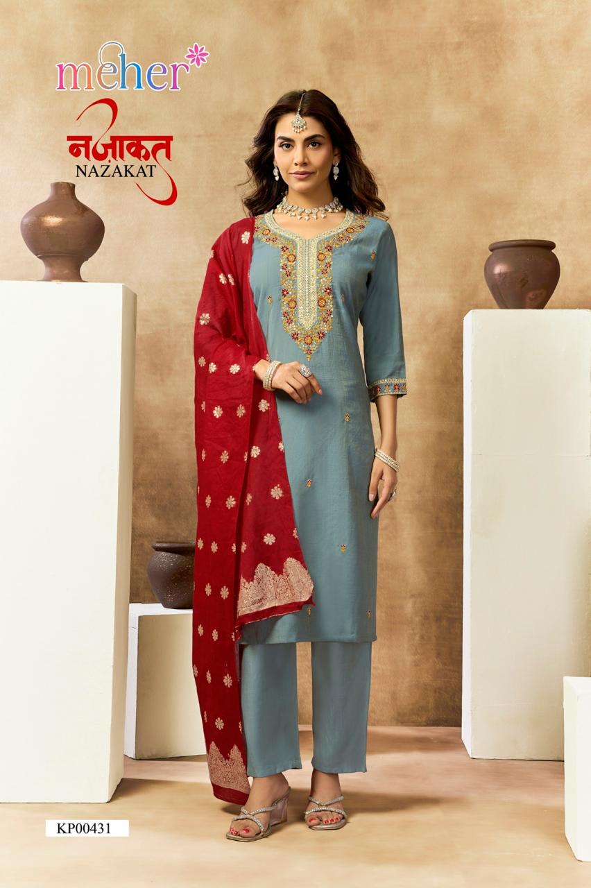 Nazakat Meher Vertican Readymade Pant Style Suits Wholesale Price