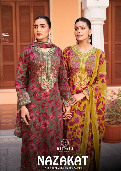नजाकत रूपाली जैम सैटिन पैंट स्टाइल सूट निर्यातक गुजरात
