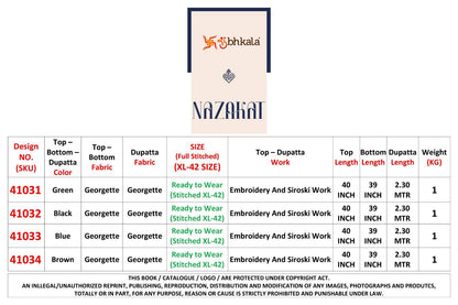 Nazakat Shubhkala Georgette Readymade Suits Wholesaler Gujarat