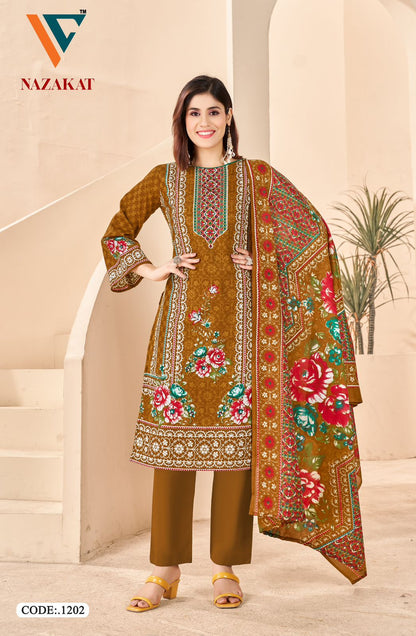 Nazakat Vol 12 Vandana Creation Cotton Karachi Salwar Suits Supplier Ahmedabad