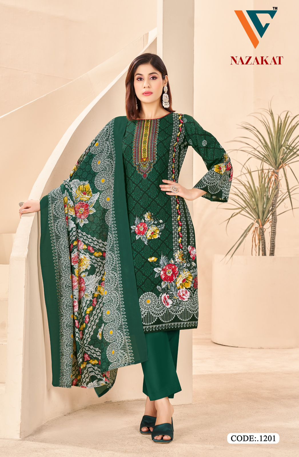Nazakat Vol 12 Vandana Creation Cotton Karachi Salwar Suits Supplier Ahmedabad