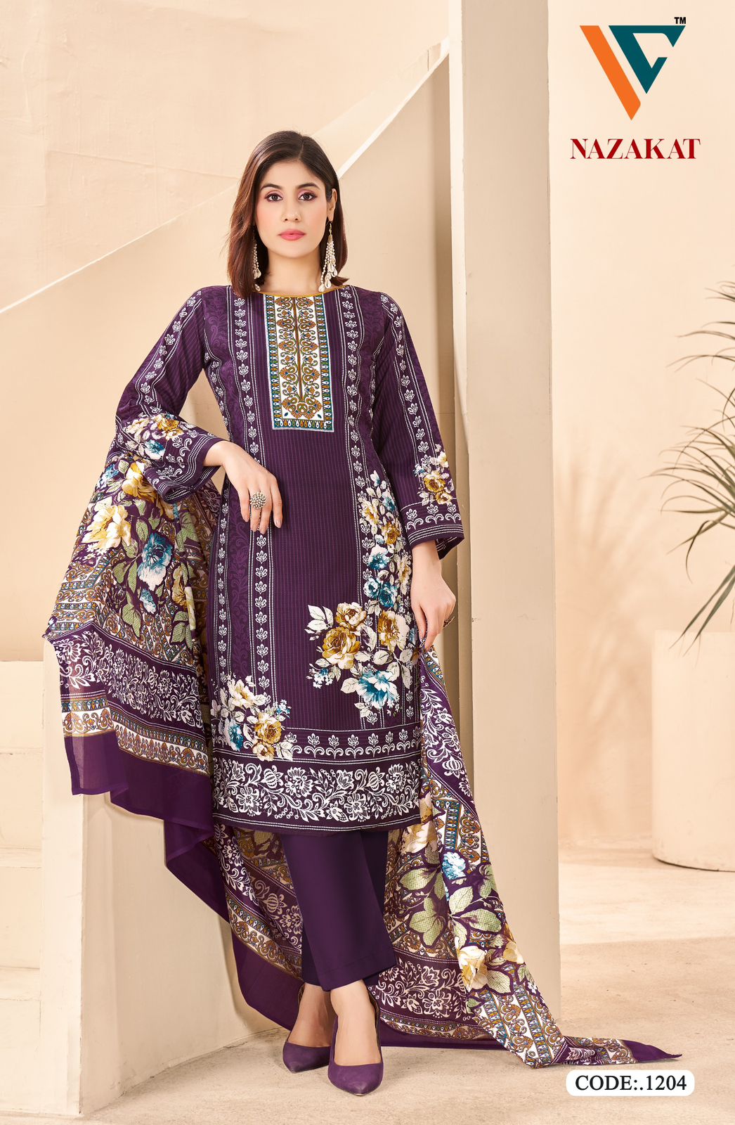Nazakat Vol 12 Vandana Creation Cotton Karachi Salwar Suits Supplier Ahmedabad