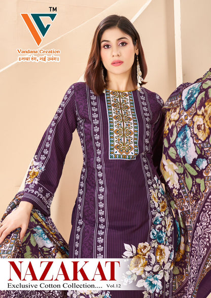 Nazakat Vol 12 Vandana Creation Cotton Karachi Salwar Suits Supplier Ahmedabad